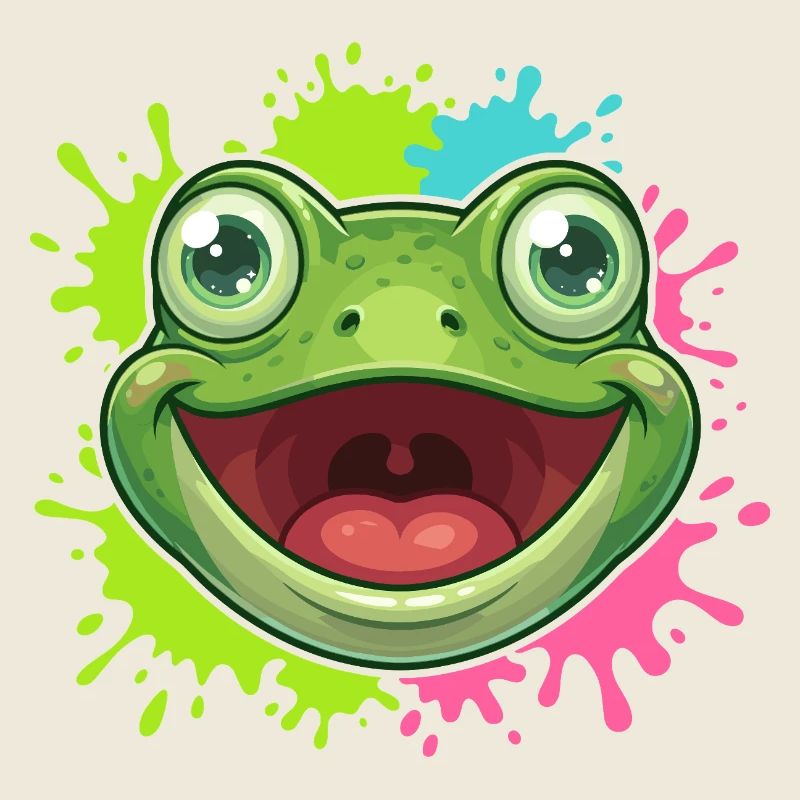 Éclaboussure joyeuse de grenouilles