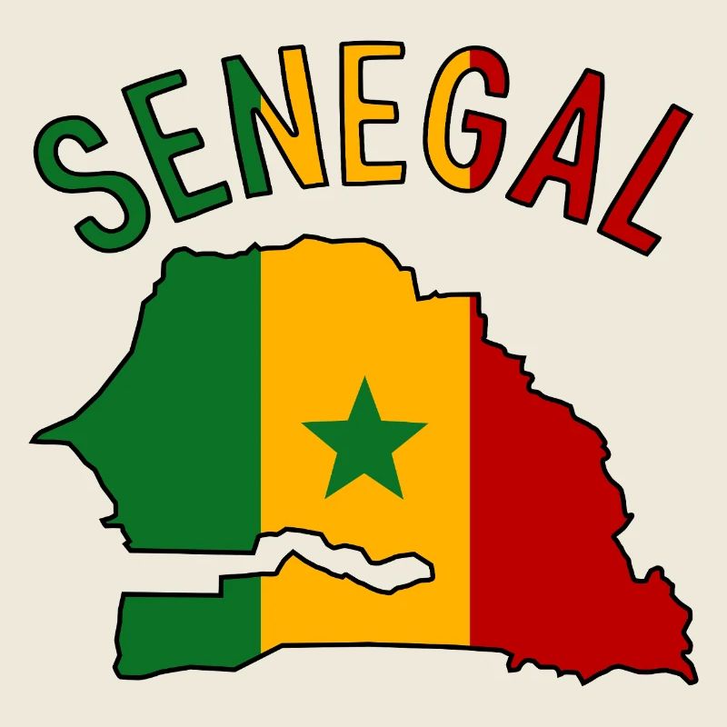 Silhouette de la carte du drapeau du Sénégal