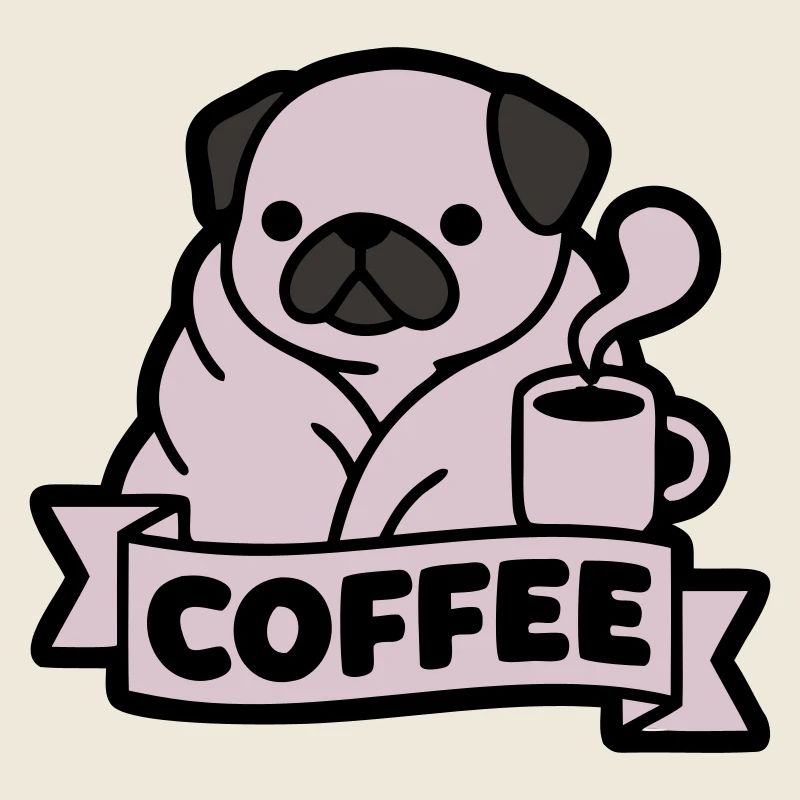 Pug Coffee Morning Grouch Banner