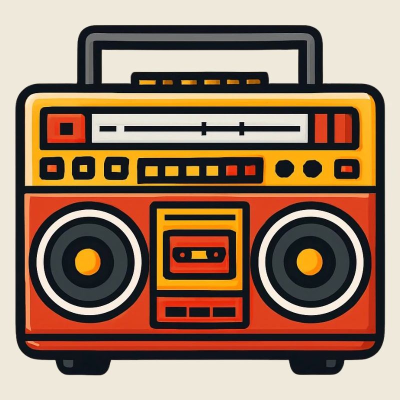 boombox rétro pop art