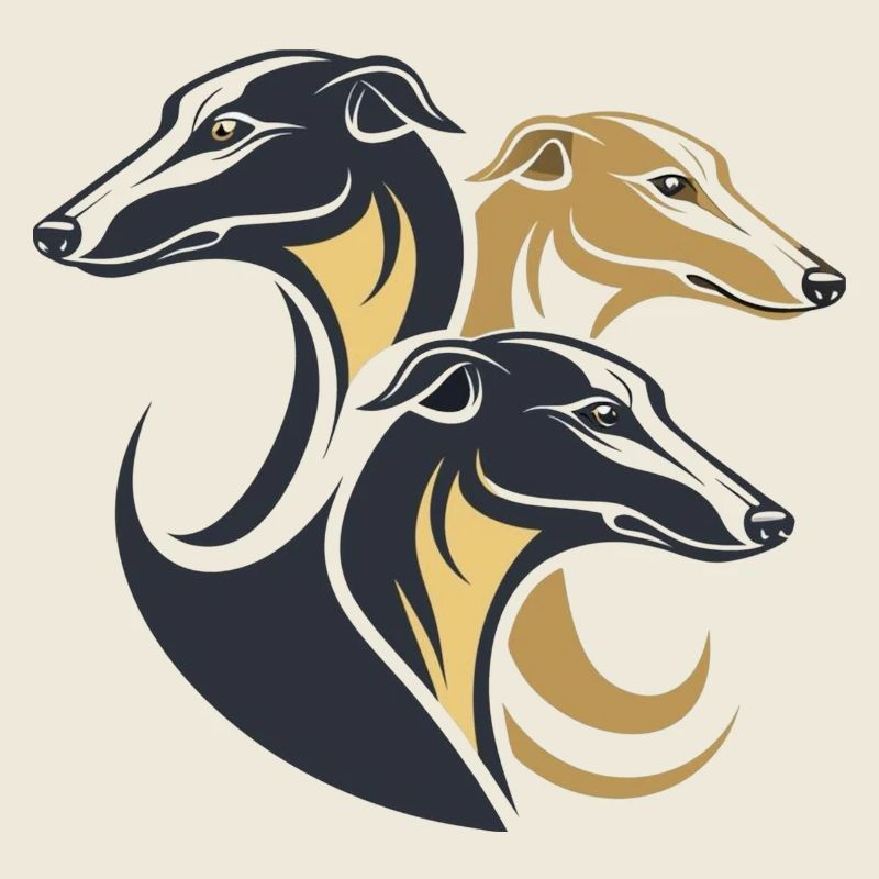 Triple Greyhounds Silhouette