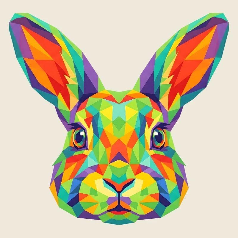 Bunte geometrische Hasen-Pop-Art