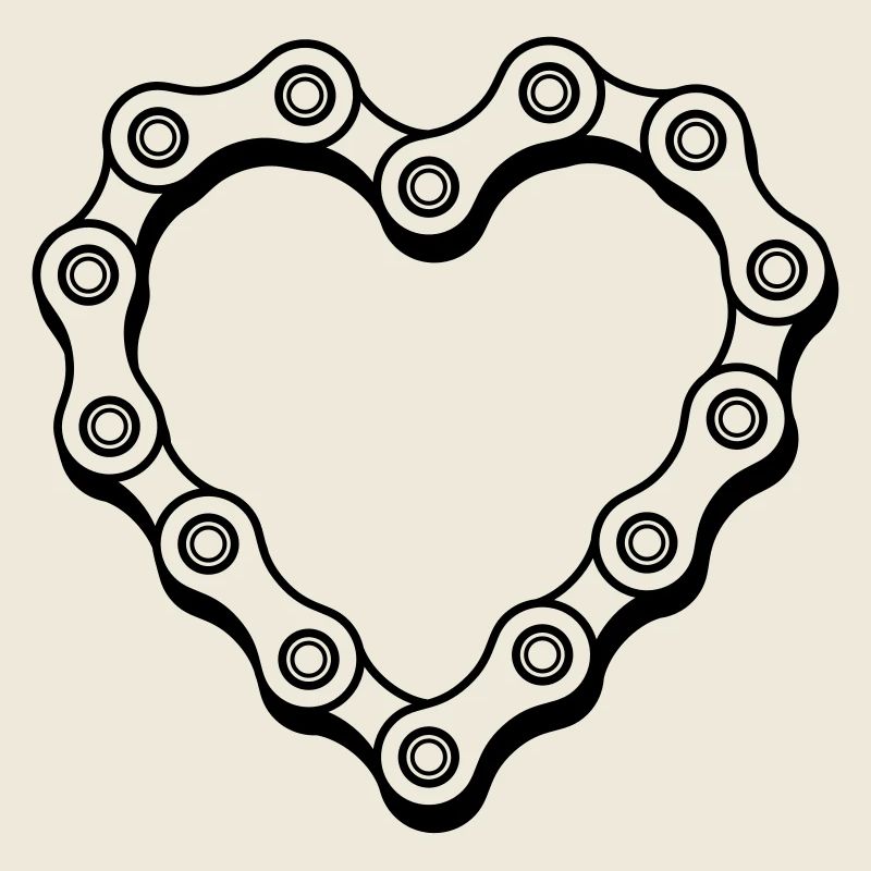Chaîne de vélo coeur