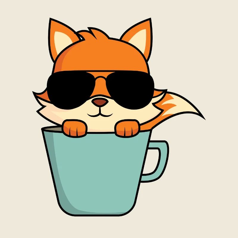 Cooler Fuchs in Kaffeetasse
