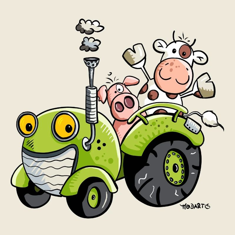 Tiere auf Traktor