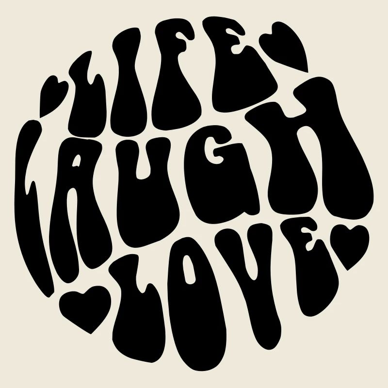 Retro Psychedelische "Live Laugh Love" Grafik