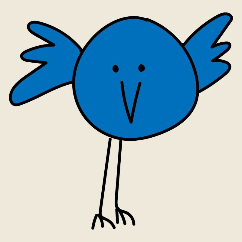 Visage d’oiseau ludique avec accent bleu