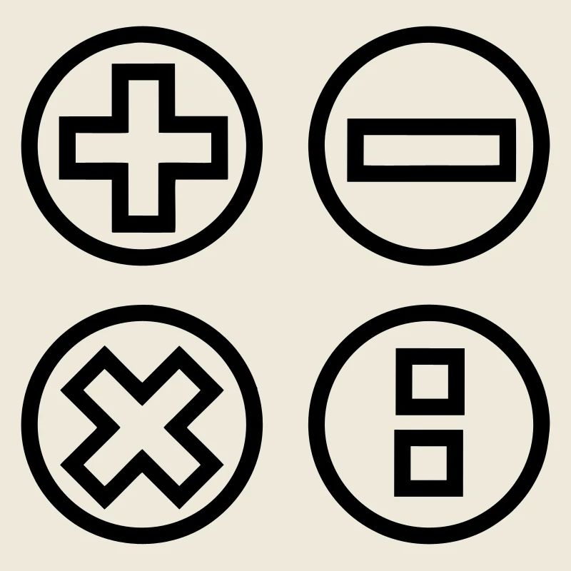 Calculate logo with four emblems shadow image