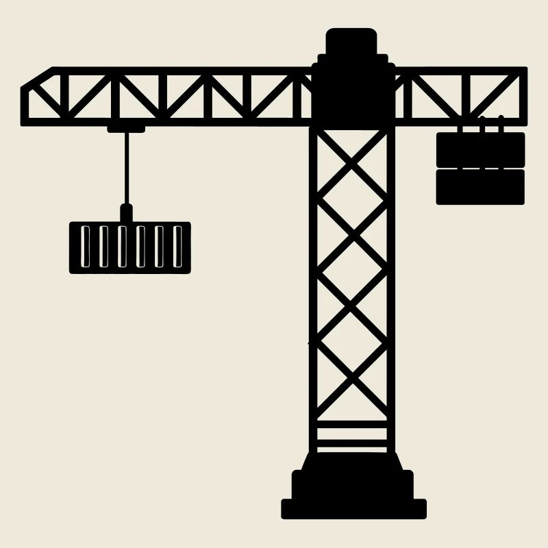Grue avec conteneur maritime