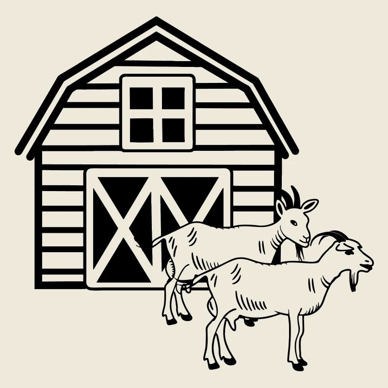 Goat farm two goats
