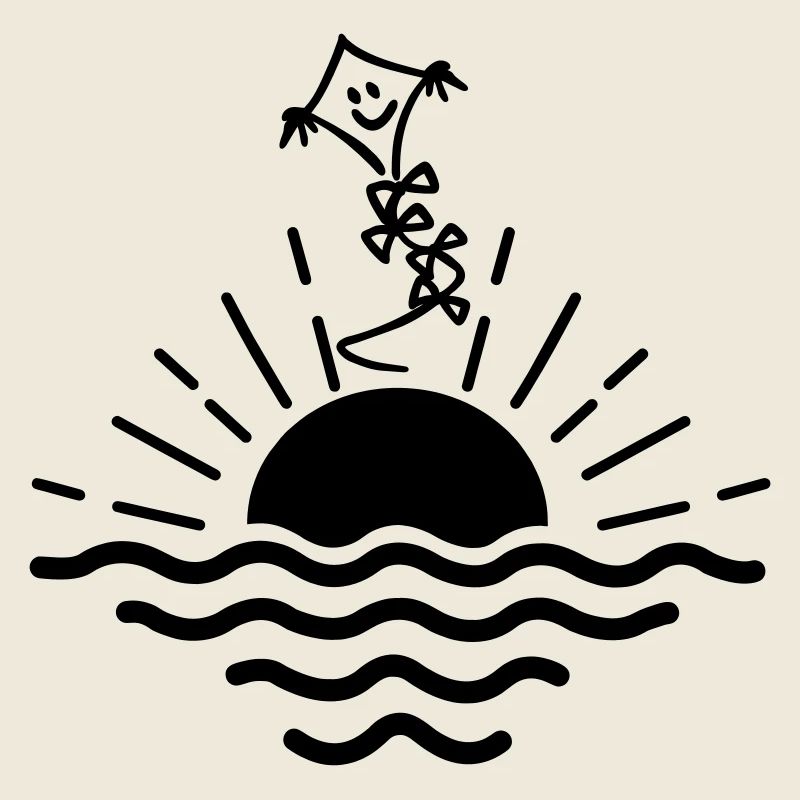 Cerf-volant au coucher du soleil