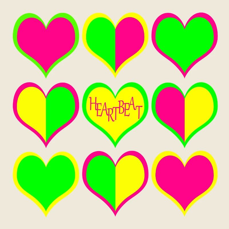 Neon Herzen Muster HeartBeat