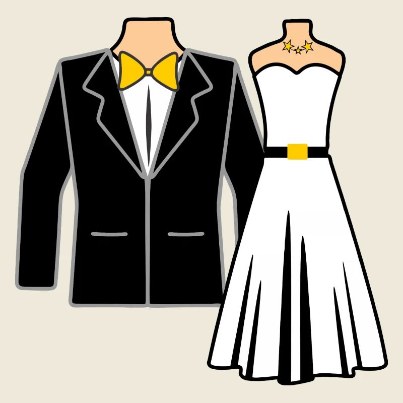 Hochzeitskleidung Braut Bräutigam