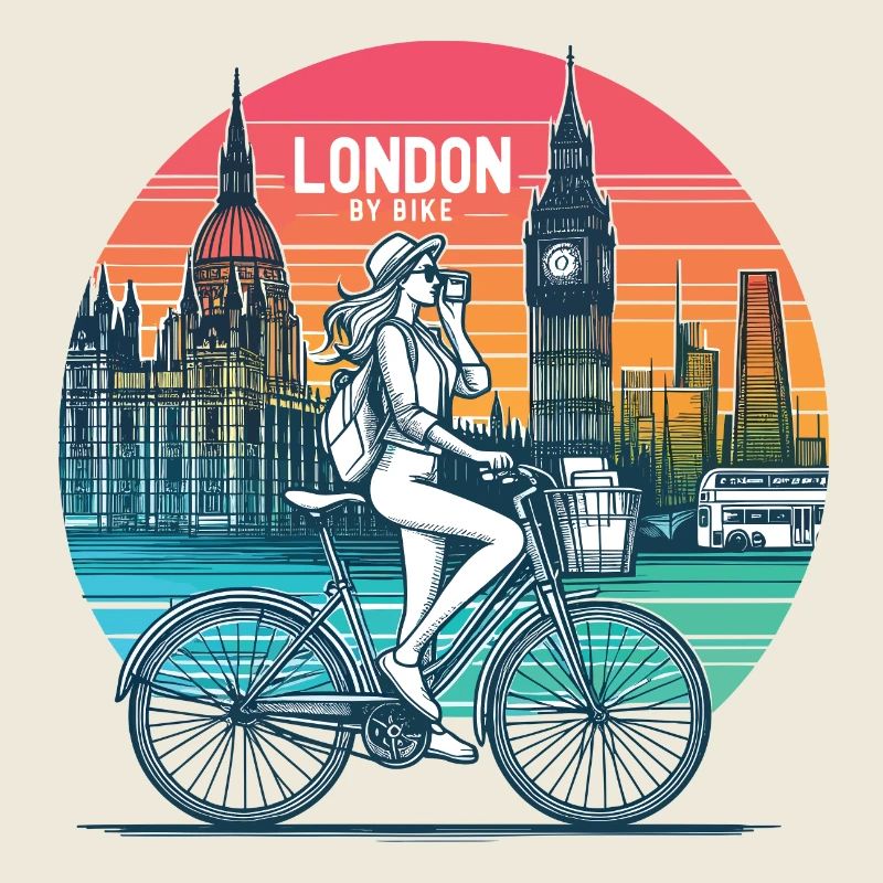 Illustration de vélo de la ligne d’horizon de Londres