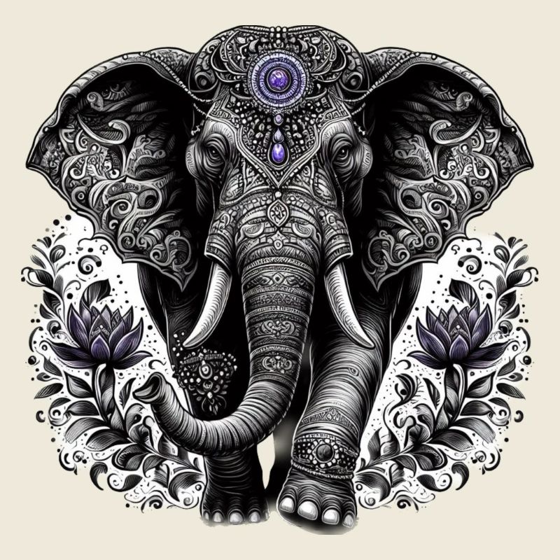 Elephant with headdress