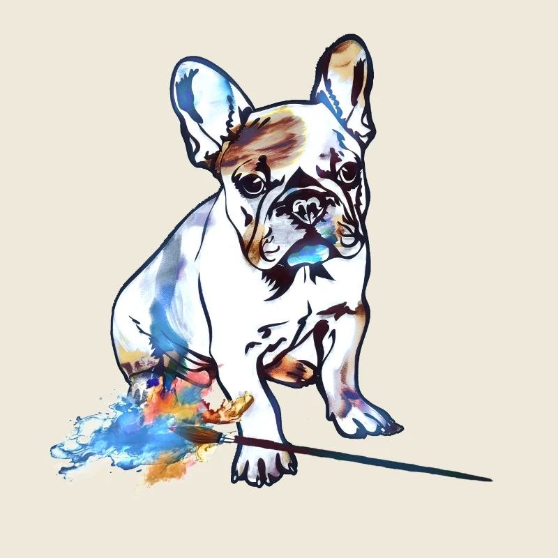 Farbige Bulldog Watercolor
