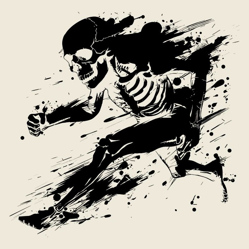 Runner Skeleton Street Art