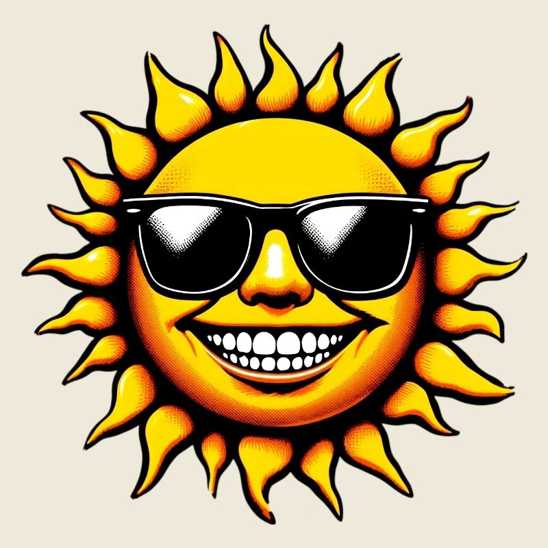 Soleil avec lunettes de soleil