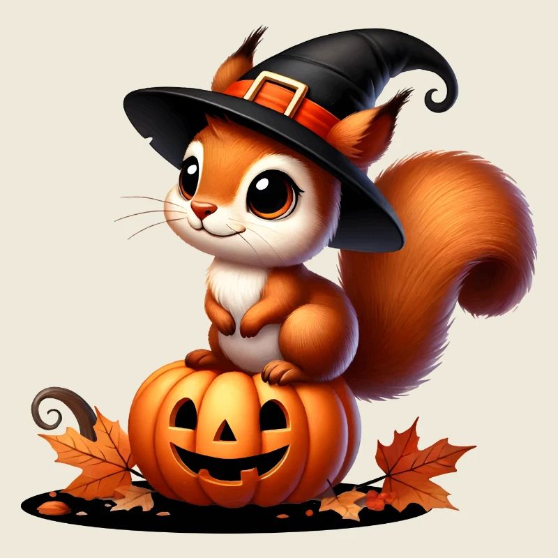 Écureuil mignon d’Halloween : un plaisir effrayant et doux