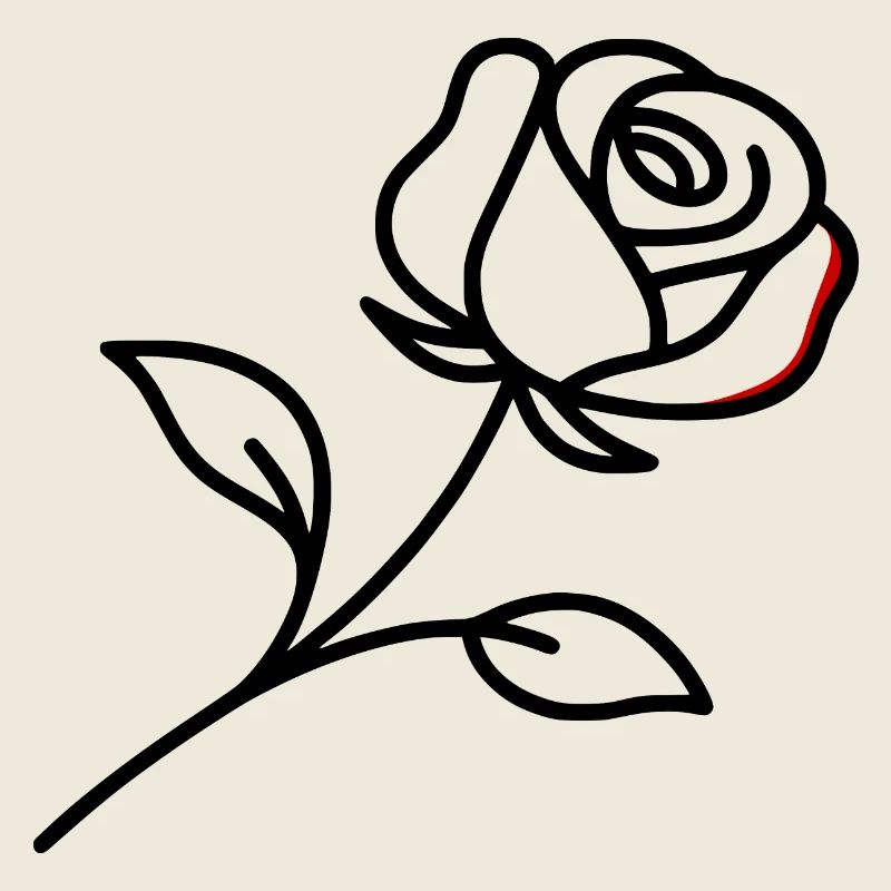 minimalist reclining rose