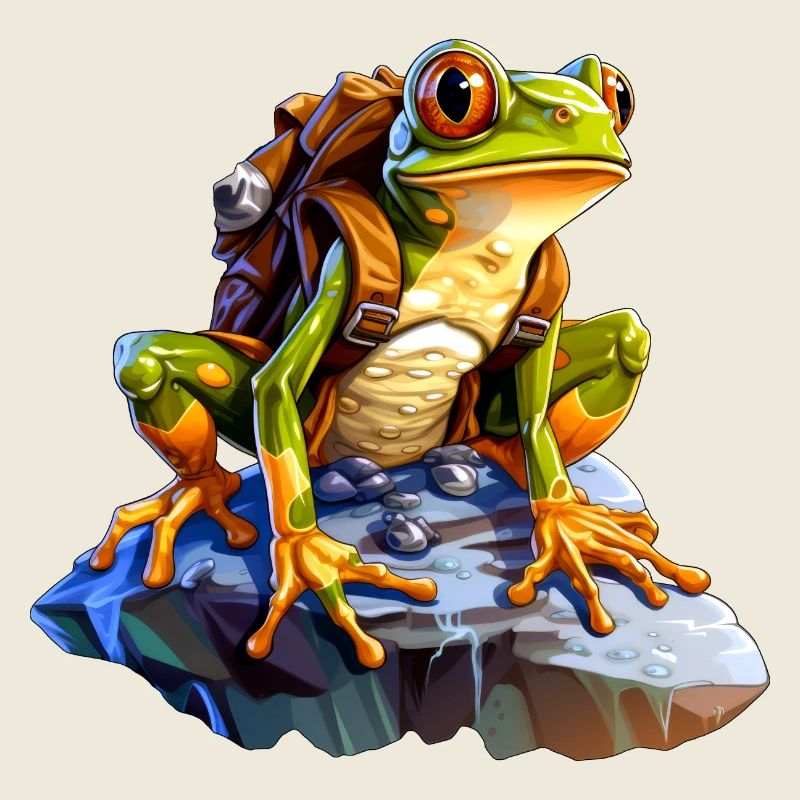 Frosch Bergsteiger / Wandern Frösche