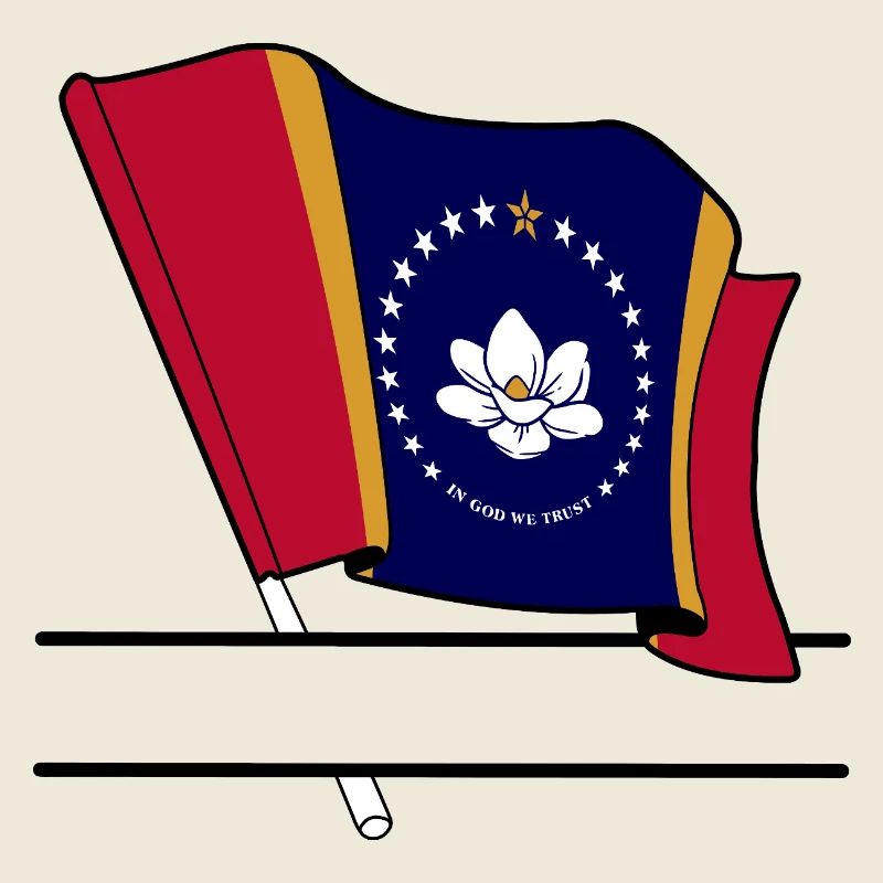 Drapeau Mississippi bannière de texte