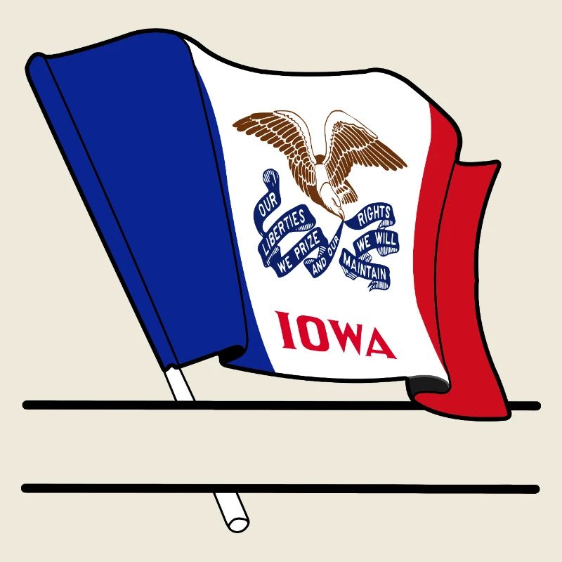 Flag Iowa text banner