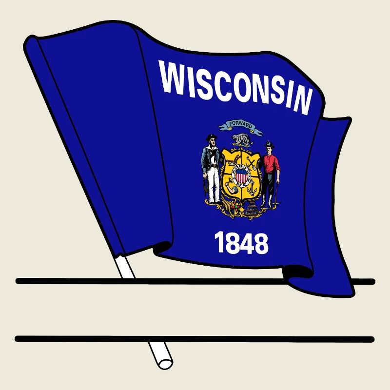 Drapeau Wisconsin bannière de texte
