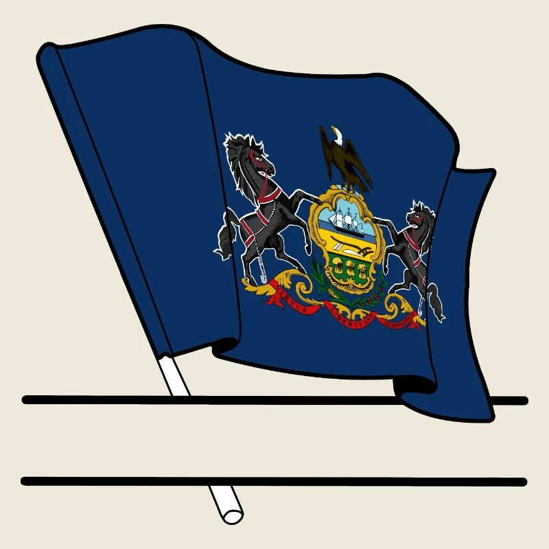 Flag Pennsylvania text banner