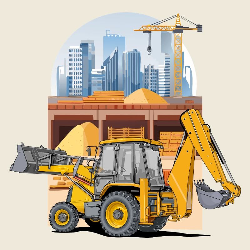 Chargeuse-pelleteuse, chargeuse tracteur sur chantier