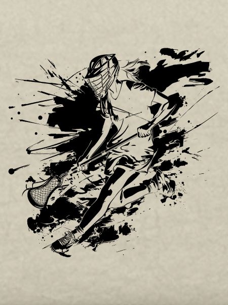 Lacrosse player graffiti