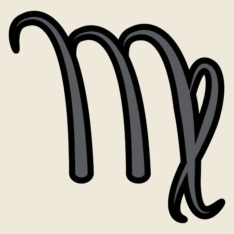 Symbole du signe du zodiaque Vierge Noir et gris