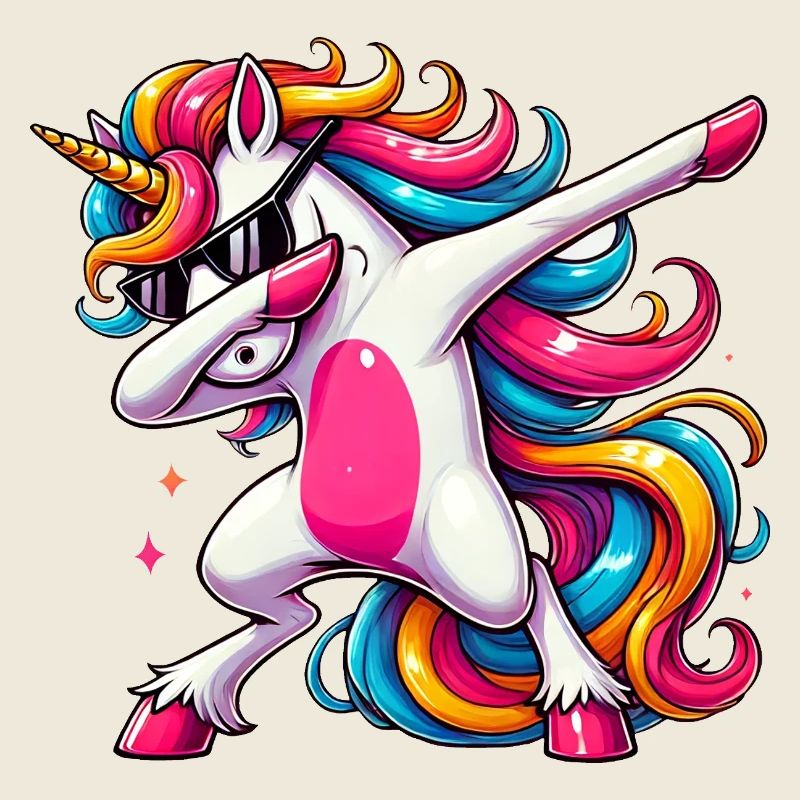 Dabbing Einhorn Regenbogen Unicorn Kinder