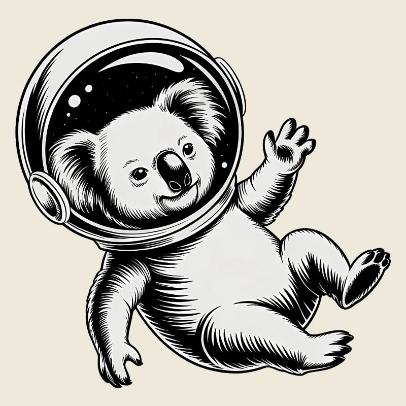 Koala in Space - Cool Astonomy Logo