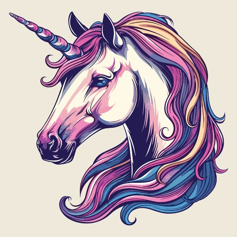 Fantasie Einhorn mit Regenbogenmähne