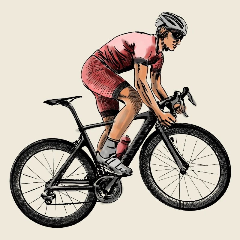 Cycliste dynamique en compétition