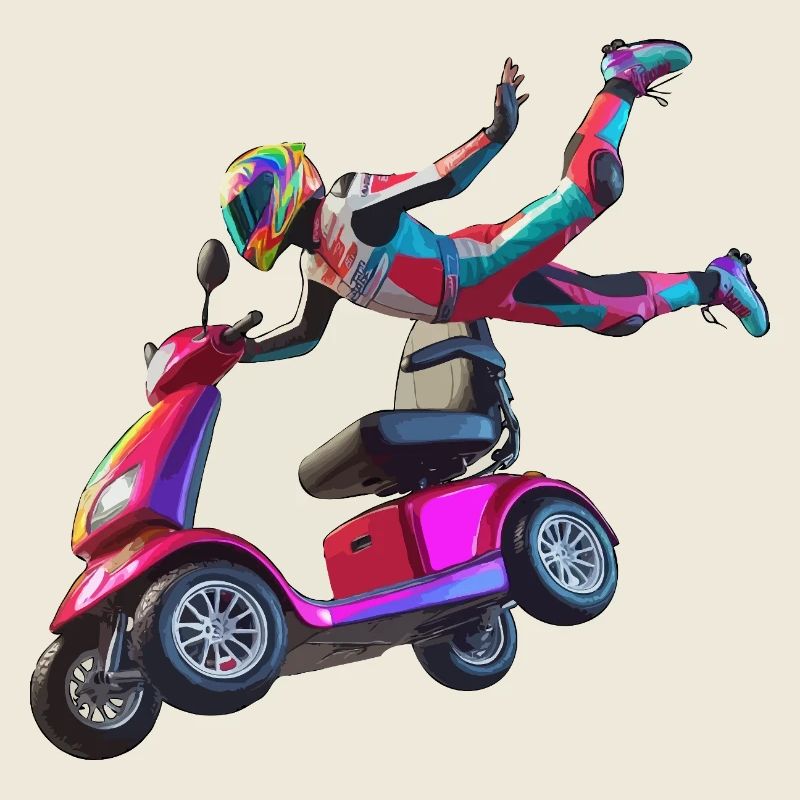 Mobility scooter stunt