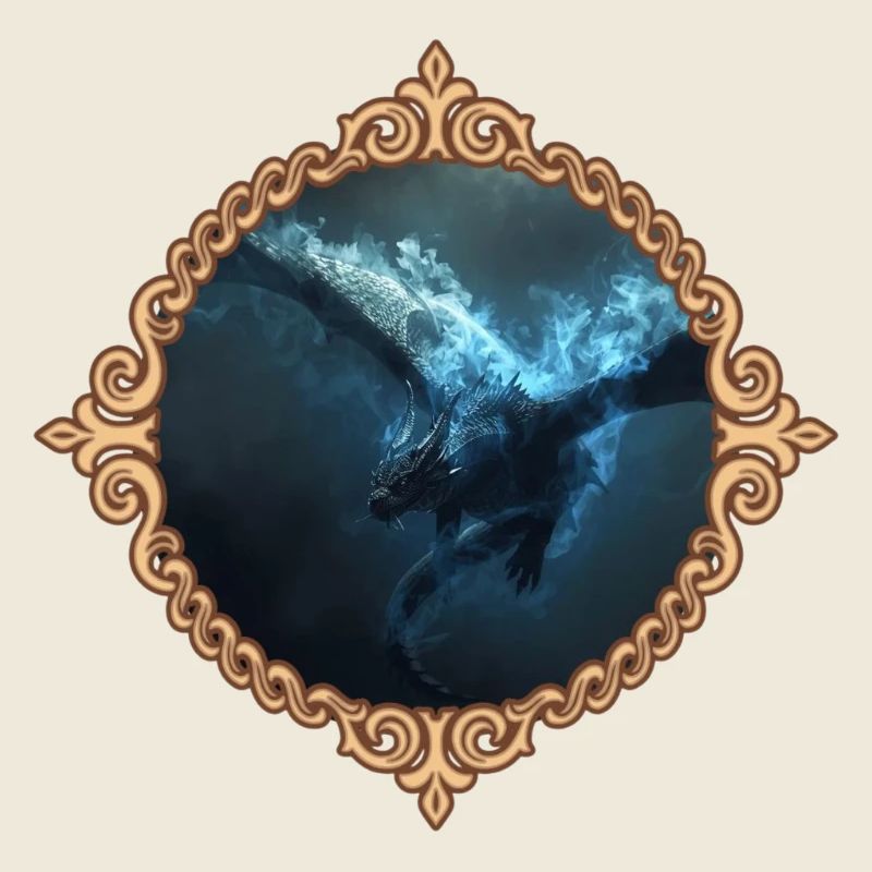 Dragon dans un cadre en cristal