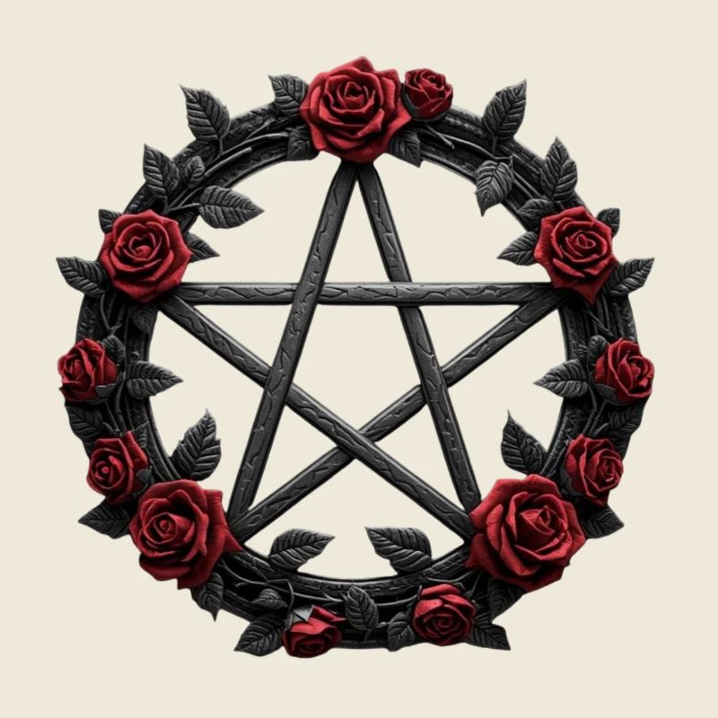 Cercle De Roses Pentagramme Gothique