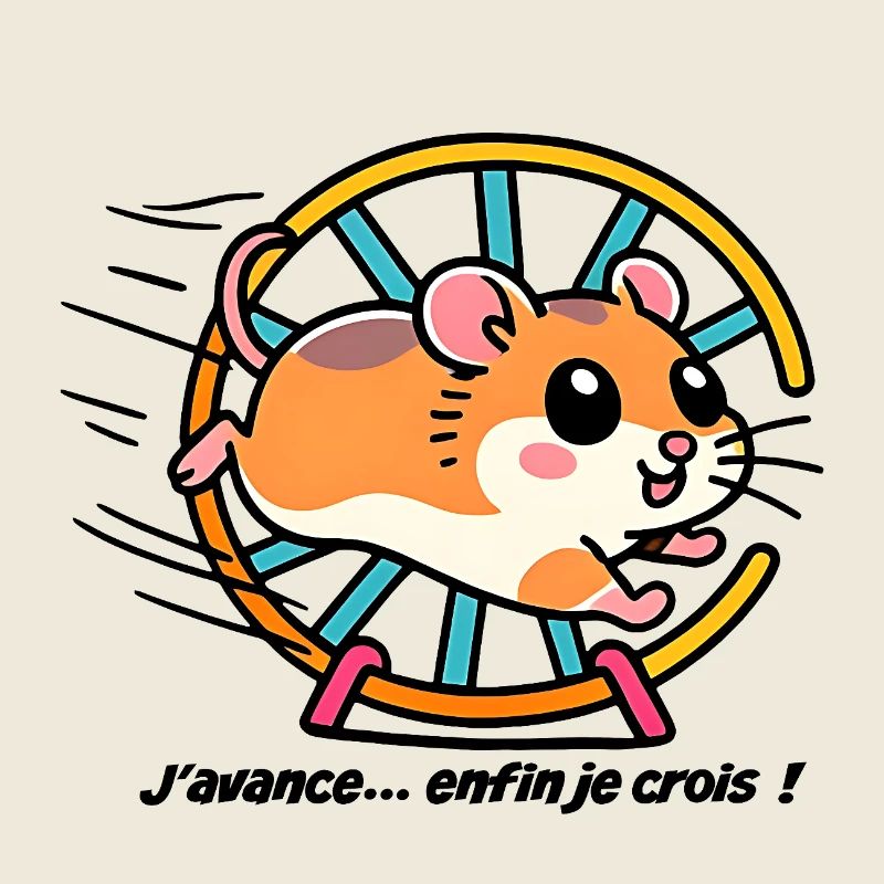 Hamster läuft in seinem Rad