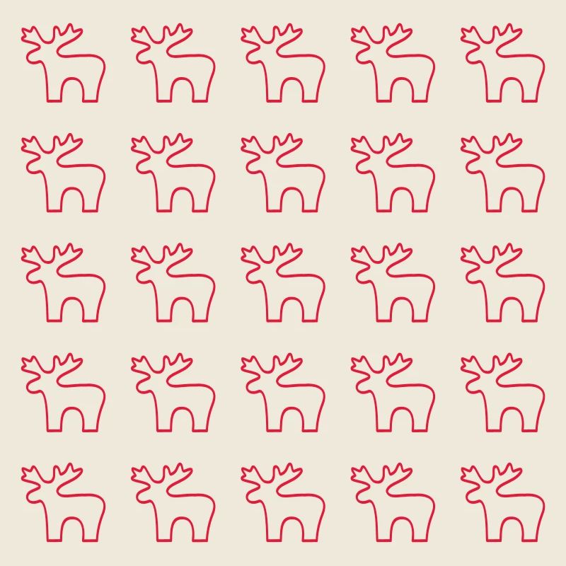 Red Reindeer Silhouette Pattern