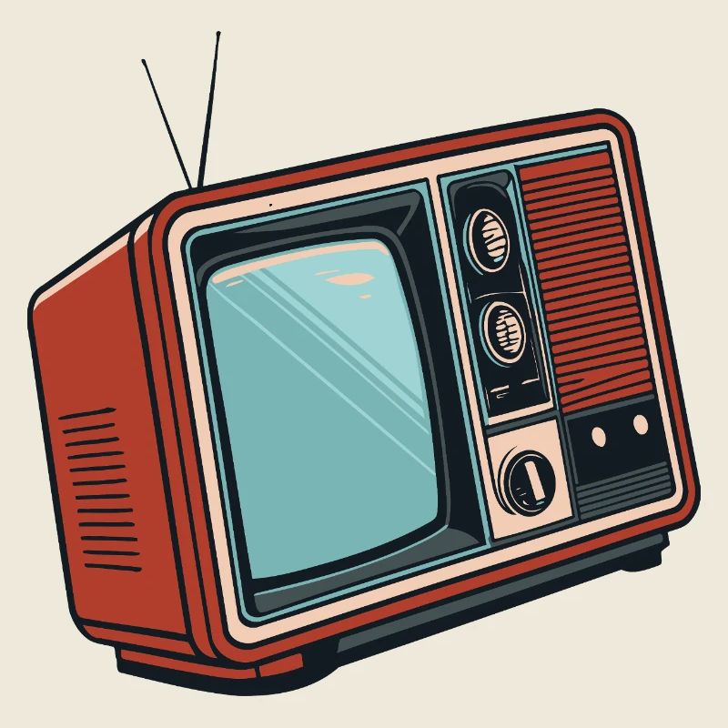 Télévision rétro illustrée Pop Art