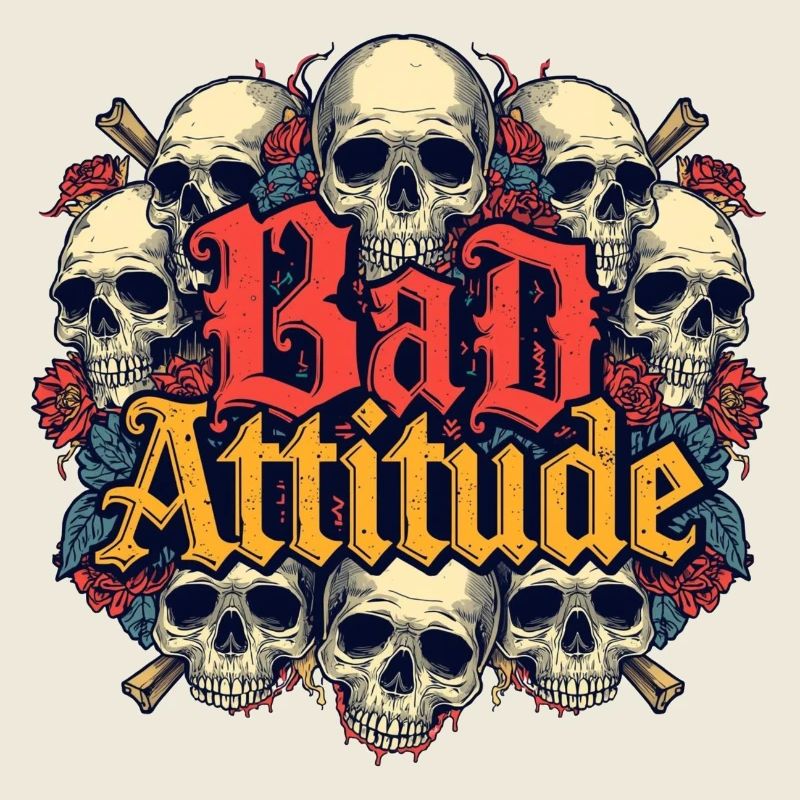 Bad Attitude Skull Roses