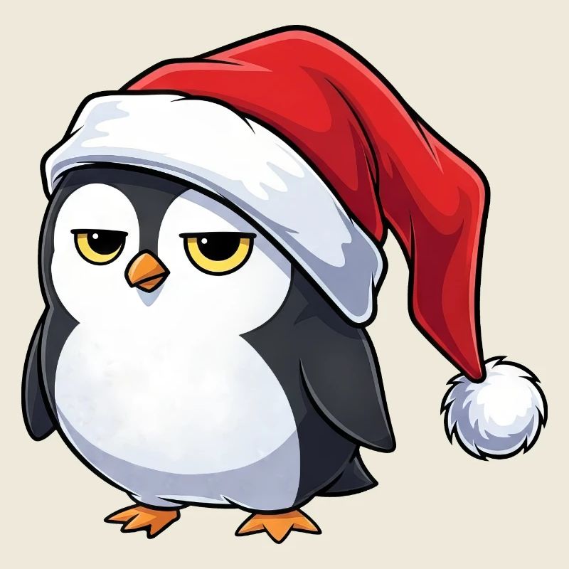 Süßer grumpy Pinguin Cartoon Weihnachten lustig