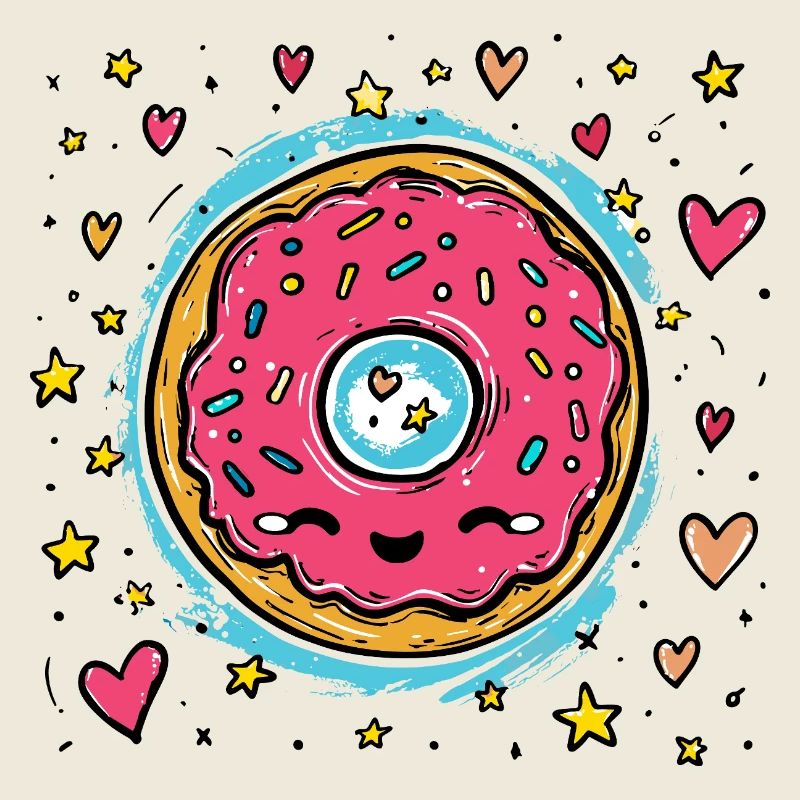 Kawaii Donut Star Ring