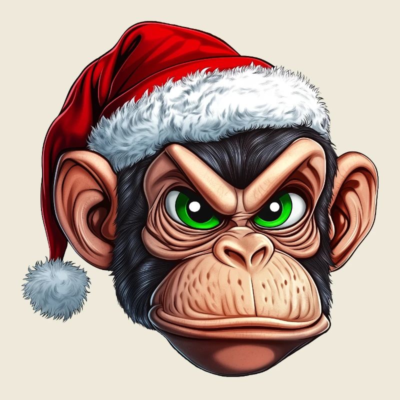 Singe avec un chapeau de Père Noël :)
