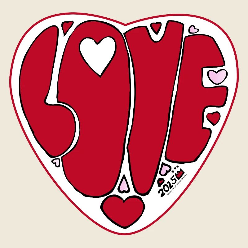 Lettrage d’amour en forme de cœur