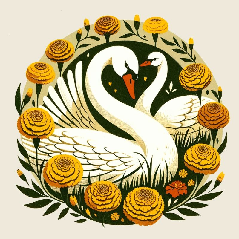 Swan Circle in Golden Flora