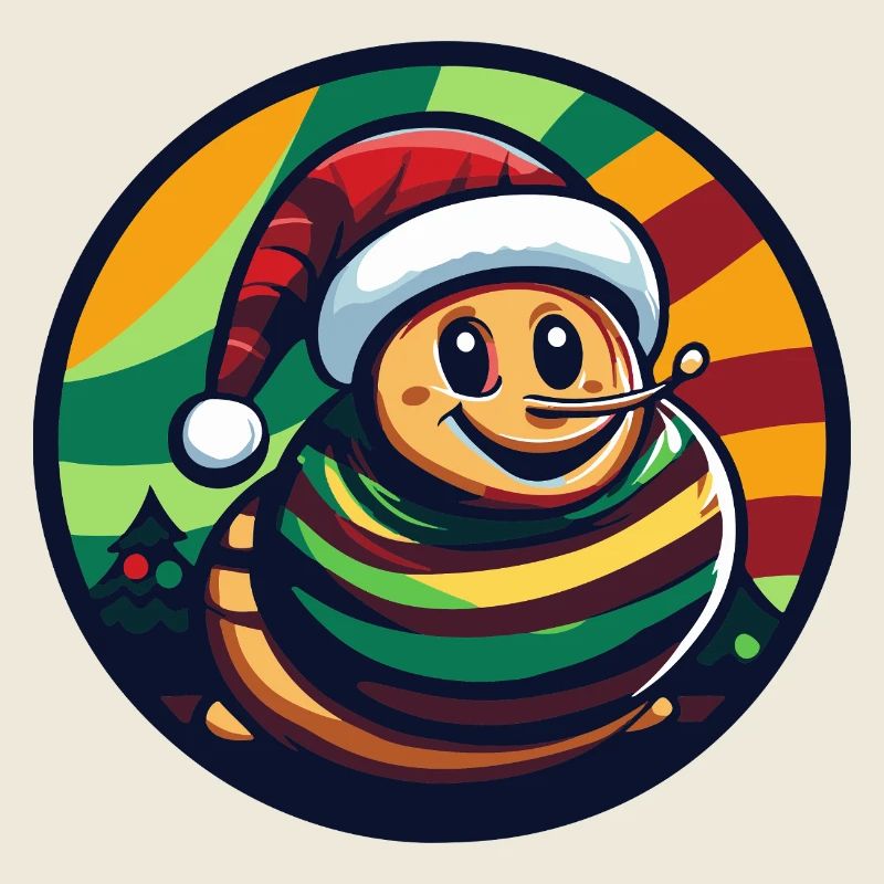 Escargot de Noël avec chapeau et écharpe