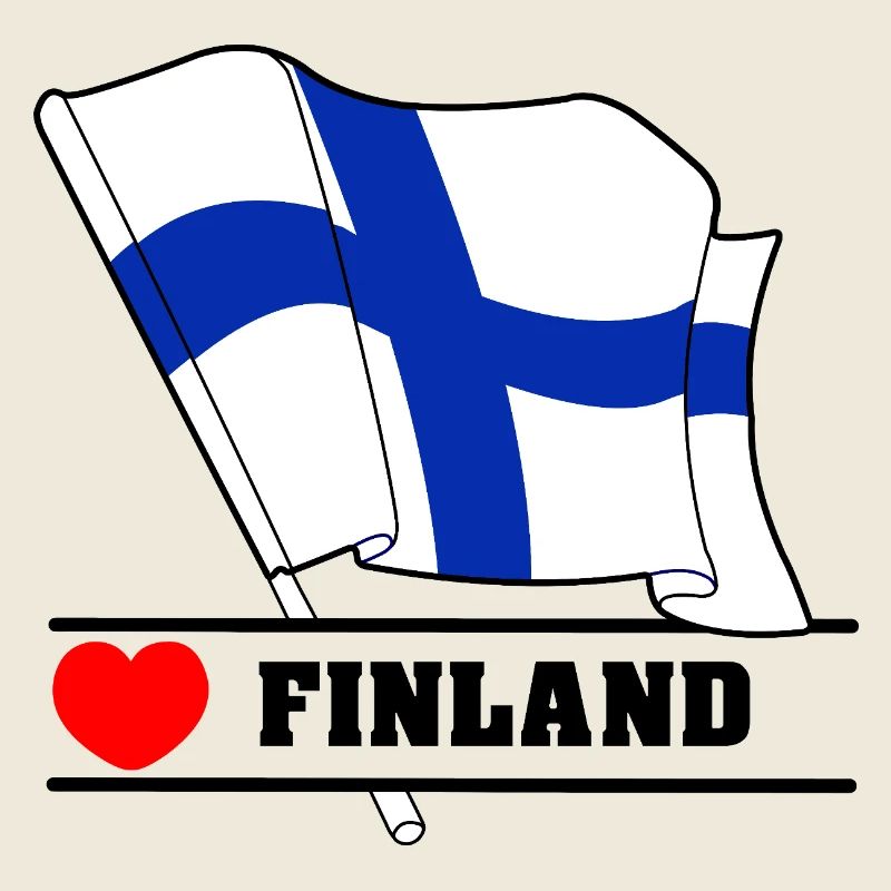 FINLANDE Drapeau avec cœur